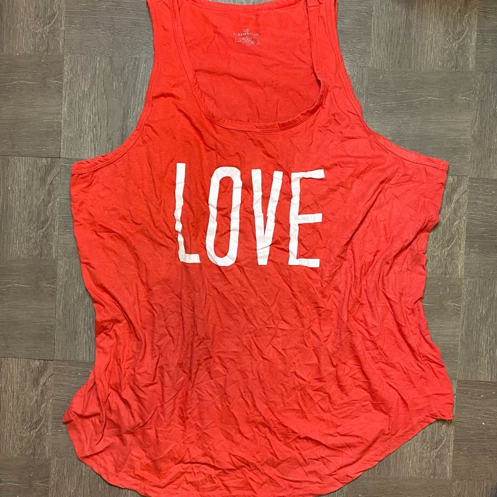 Red Love Graphic Sleeveless Tank Top 2XL